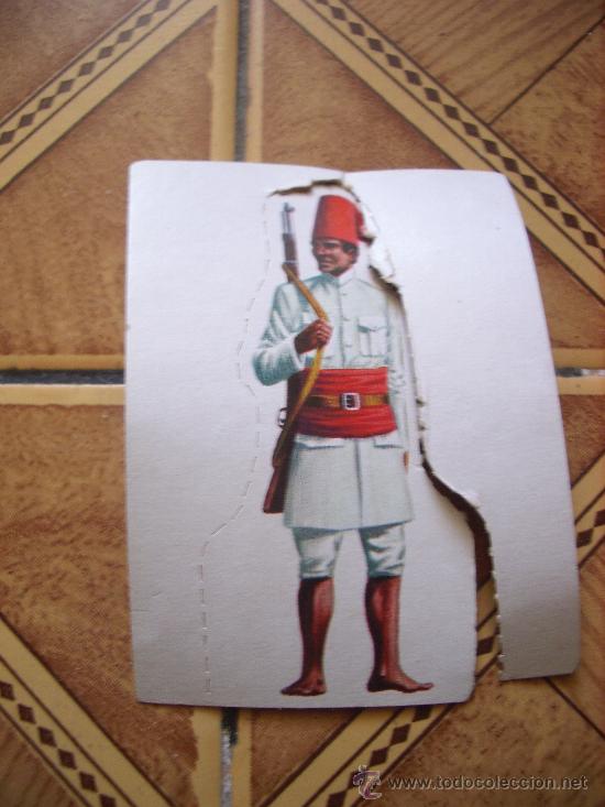 Collectionnisme Cartes &agrave; collectionner massicot&eacute;es anciennes: CROMO TROQUELADO SOLDADOS DE TODOS LOS TIEMPOS NUMERO 196 SOMALIA ITALIANA. ASCARI 1900