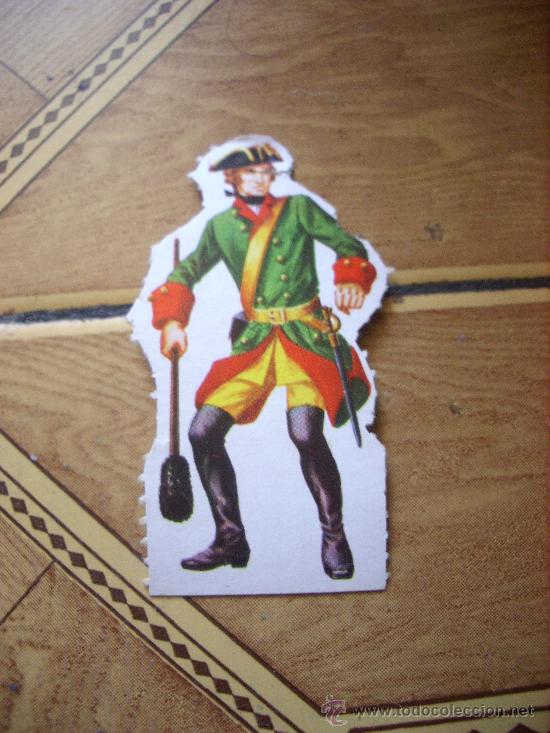 Collectionnisme Cartes &agrave; collectionner massicot&eacute;es anciennes: CROMO TROQUELADO SOLDADOS DE TODOS LOS TIEMPOS NUMERO 107 SAJONIA ARTILLERO 1740