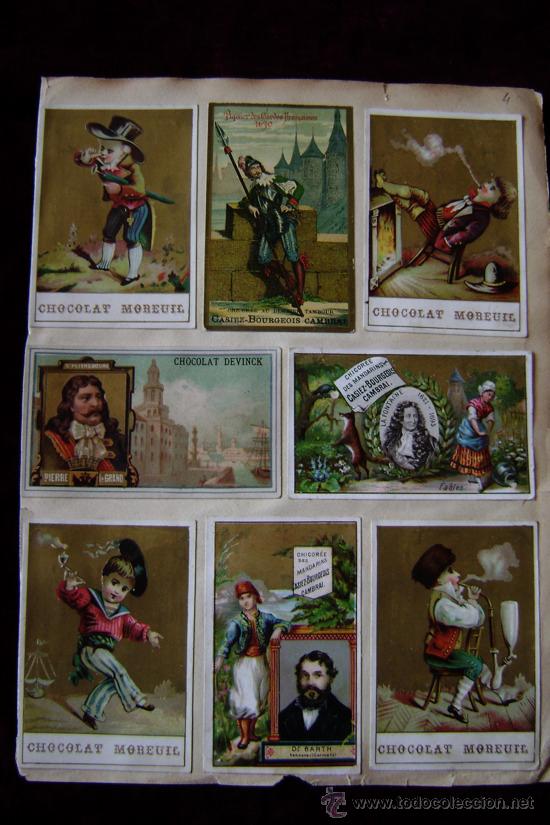 Coleccionismo cromos troquelados antiguos: HOJA CON 14 CROMOS SIGLO XIX - Foto 1