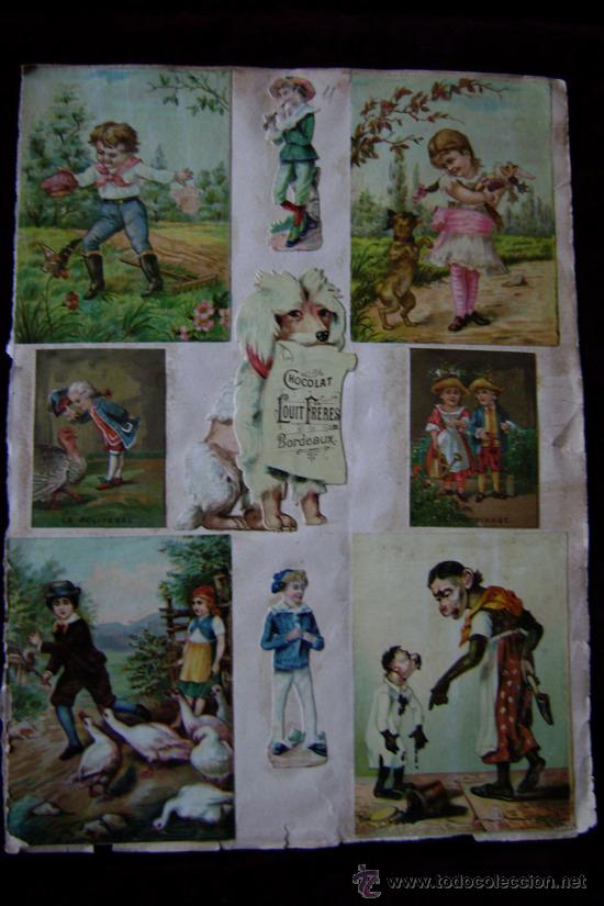 Collezionismo Figurine ritagliate antiche: HOJA CON 18 CROMOS TROQUELADOS SIGLO XIX