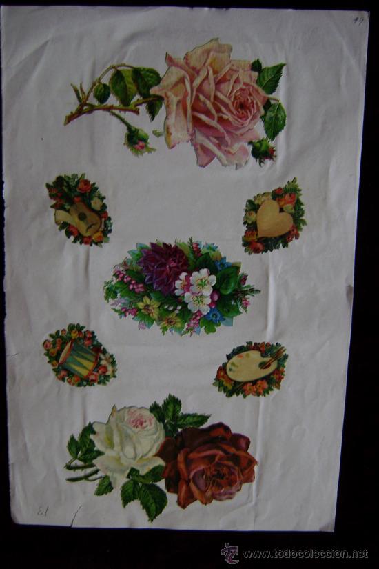 Collectable Antique Stamped Cards: HOJA CON 10 CROMOS TROQUELADOS SIGLO XIX