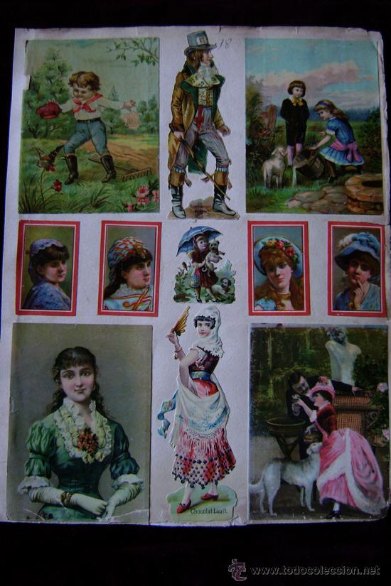 Coleccionismo Cromos troquelados antiguos: HOJA CON 19 CROMOS TROQUELADOS SIGLO XIX