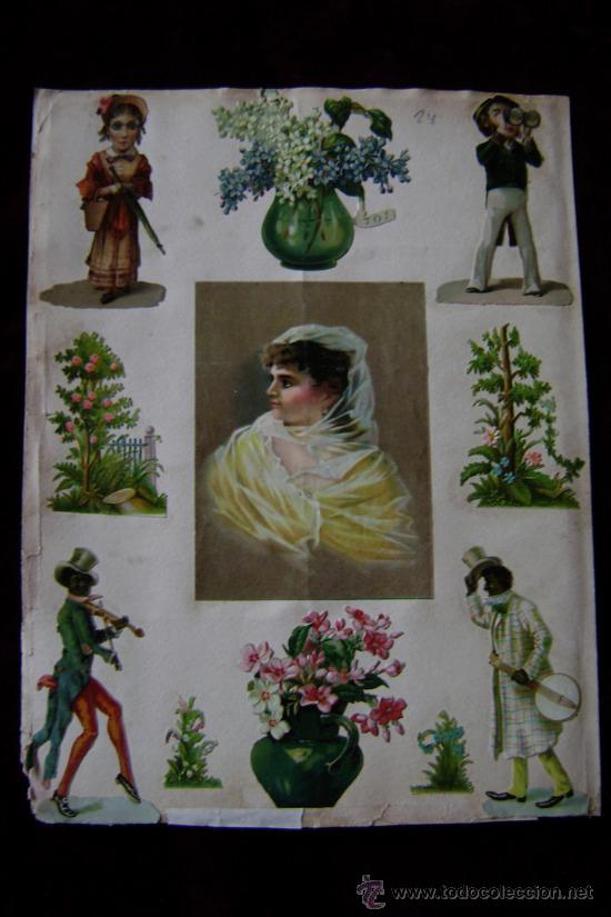 Sammeln alte gestanzte Sammelbilder: HOJA CON 18 CROMOS TROQUELADOS SIGLO XIX.CF.004