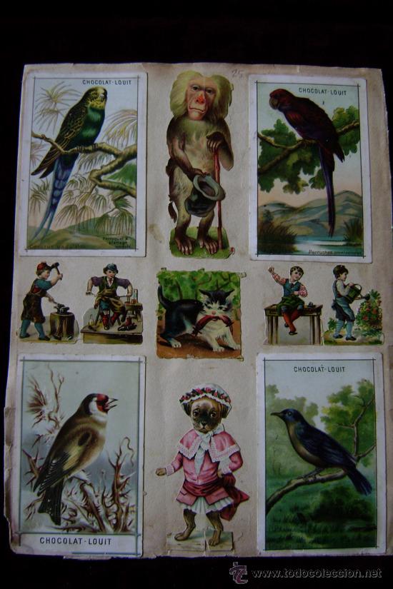 Sammeln alte gestanzte Sammelbilder: HOJA CON 18 CROMOS TROQUELADOS SIGLO XIX