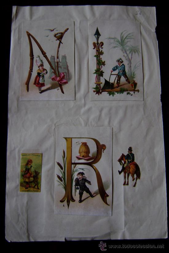 Sammeln alte gestanzte Sammelbilder: HOJA CON 8 CROMOS TROQUELADOS SIGLO XIX