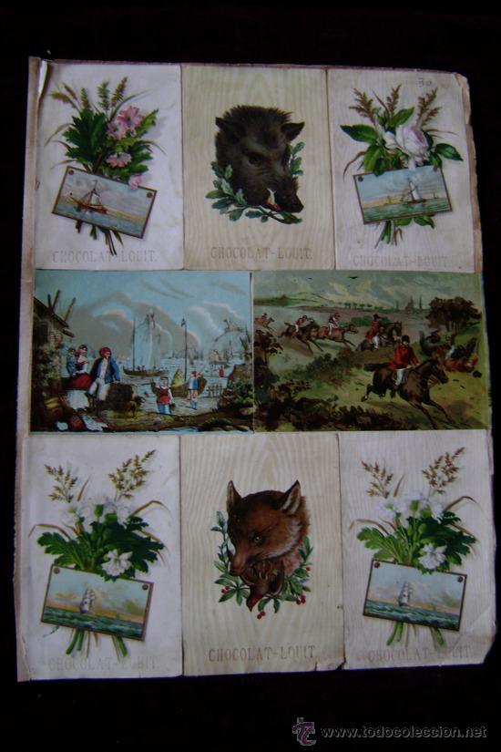 Sammeln alte gestanzte Sammelbilder: HOJA CON 17 CROMOS SIGLO XIX