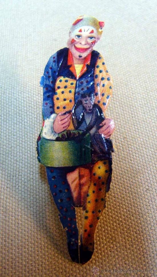 Collectionnisme Cartes &agrave; collectionner massicot&eacute;es anciennes: CROMO TROQUELADO, GOFRADO, PAYASO O CLOWN, 8,5 CM, 1930s