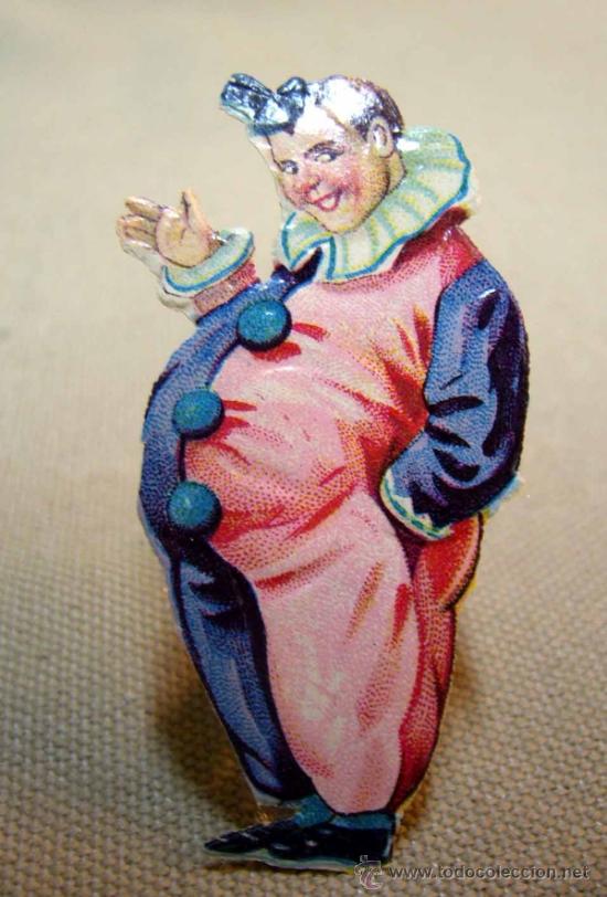 Collezionismo Figurine ritagliate antiche: CROMO TROQUELADO, GOFRADO, PAYASO O CLOWN, 6 CM, 1930s