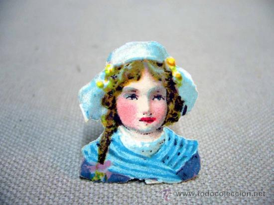 Collectionnisme Cartes &agrave; collectionner massicot&eacute;es anciennes: CROMO TROQUELADO, GOFRADO, CABEZA DE NI&Ntilde;A, 2,5 X 3 CM, 1930s