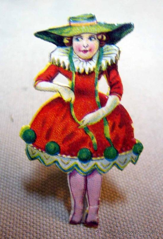 Collezionismo Figurine ritagliate antiche: CROMO TROQUELADO, GOFRADO, SE&Ntilde;ORA O MUJER, 6 CM, 1930s