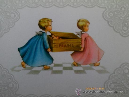 Collectable Antique Stamped Cards: FELICITACION INFANTIL TROQUELADA, - LOTE DE seis
