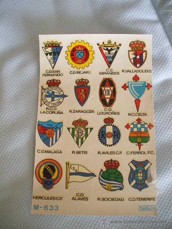 Collectionnisme Cartes &agrave; collectionner massicot&eacute;es anciennes: Calcomania a&ntilde;os 60 escudos de futbol
