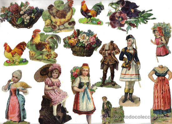 Sammeln alte gestanzte Sammelbilder: LOTE DE ANTIGUOS CROMOS TROQUELADOS.