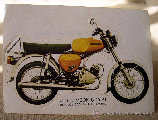 Collectionnisme Cartes &agrave; collectionner massicot&eacute;es anciennes: ADHESIVO, PEGATINA, TROQUELADO, MOTO, SIMSON S 50 B1, 10 X 13 CM, BRUGUERA