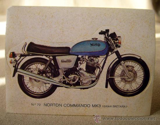 Collezionismo Figurine ritagliate antiche: ADHESIVO, PEGATINA, TROQUELADO, MOTO, NORTON COMMANDO, 10 X 13 CM, BRUGUERA