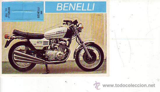 Collectionnisme Cartes &agrave; collectionner massicot&eacute;es anciennes: cromo troquelado motos &rdquo;benelli cc.750&rdquo;