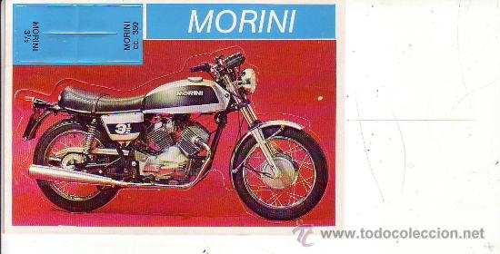 Collectionnisme Cartes &agrave; collectionner massicot&eacute;es anciennes: cromo troquelado motos &rdquo;morini cc. 350&rdquo;