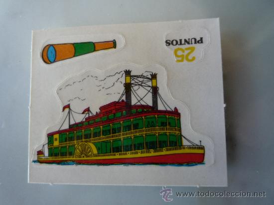 Sammeln alte gestanzte Sammelbilder: Cromo troquelado pegatina BOLLYCAO, 1985 *Barco Mississippi* Cromolocomoci&oacute;n.