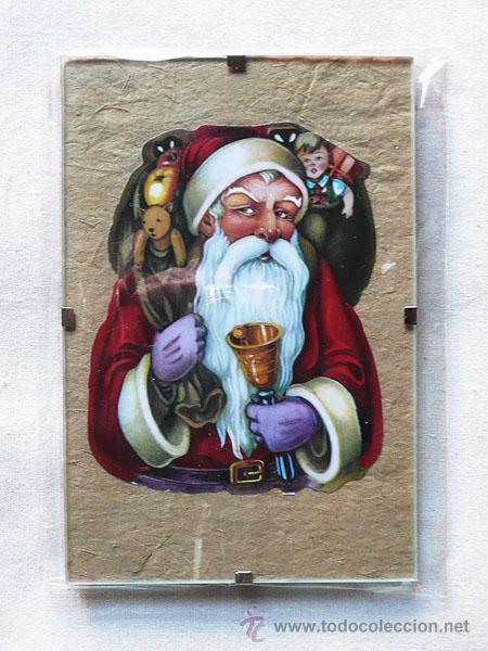 Collectable Antique Stamped Cards: ZPR. PRECIOSO CUADRITO DE CRISTAL PARA COLGAR O SOBREMESA CON CROMO TROQUELADO ORIGINAL REGALO IDEAL
