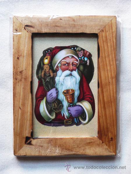 Collectable Antique Stamped Cards: ZPR. PRECIOSO CUADRITO DE MADERA PARA COLGAR O SOBREMESA CON CROMO TROQUELADO ORIGINAL REGALO IDEAL