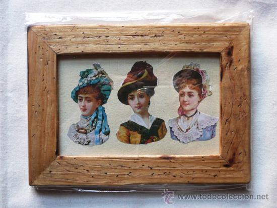 Collectable Antique Stamped Cards: ZPR. PRECIOSO CUADRITO DE MADERA PARA COLGAR O SOBREMESA CON CROMO TROQUELADO ORIGINAL REGALO IDEAL!