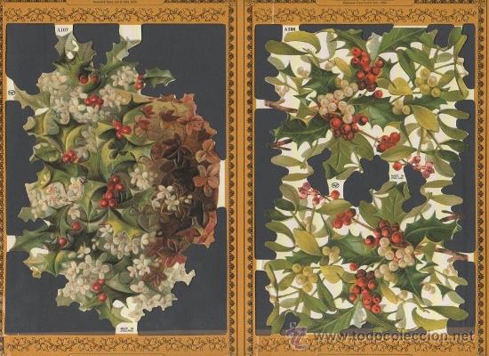 Collectable Antique Stamped Cards: 0999C -PLANCHA DOBLE DE CROMOS TROQUELADOS MPL - A107 Y A108 - 30X23 CM