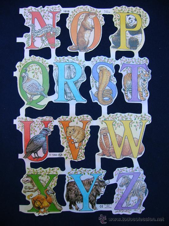 Coleccionismo Cromos troquelados antiguos: LAMINA CROMOS TROQUELADOS MLP- 1818.LETRAS DEL ABECEDARIO .RELIEVE.