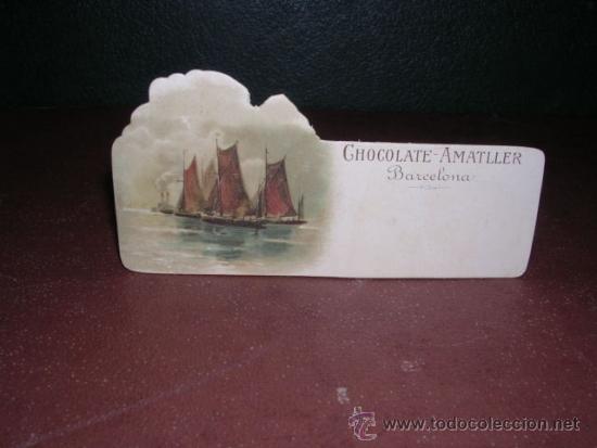 Collezionismo Figurine ritagliate antiche: CROMO DE CARTULINA TROQUELADO CHOCOLATES AMATLLER BARCELONA 12X6 CM.