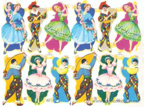 Collectable Antique Stamped Cards: Hoja de cromos troquelados . M LP 992 , con relieve . 16 x 12 cms -Vell i Bell