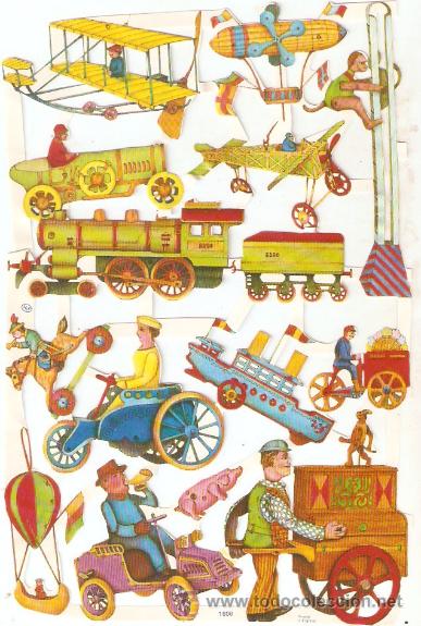 Coleccionismo Cromos troquelados antiguos: Hoja de cromos troquelados .JUGUETES. M LP 1607 , con relieve . 16 x 24 cms -Vell i Bell