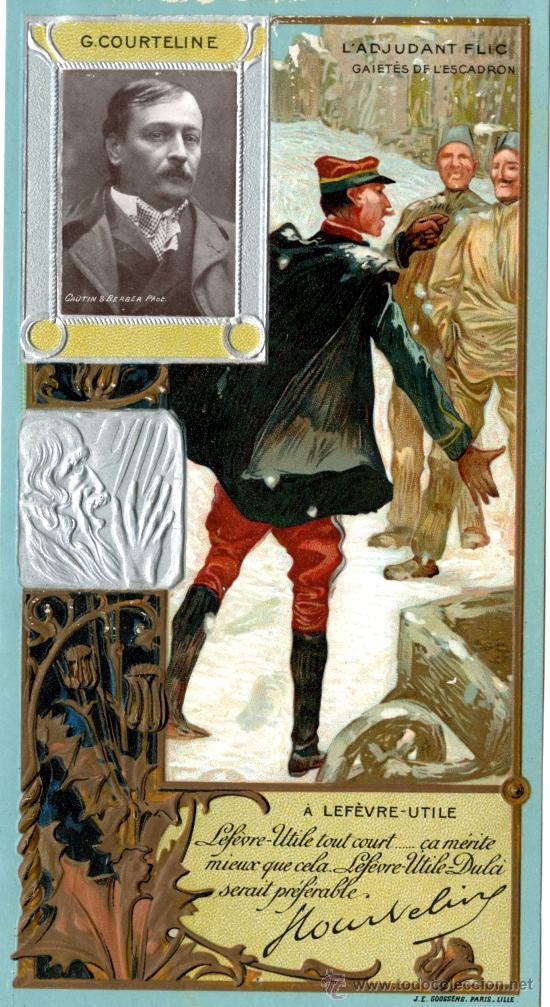 Sammeln alte gestanzte Sammelbilder: G. Courtline. Cromo de Lefevre Utile, litogr&aacute;fico, troquelado y fotogr&aacute;fico