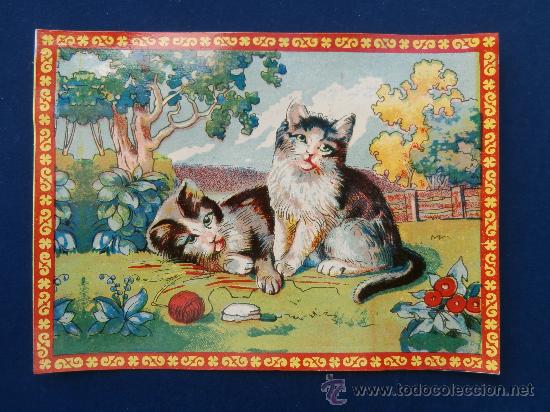 Colecionismo Cromos recortados antigos: LAMINA CROMOS TROQUELADOS ANTIGUA GATITOS.MEDIDA 11 X 14,5 CM &iexcl;&iexcl;UNICA EN TC&iexcl;&iexcl;