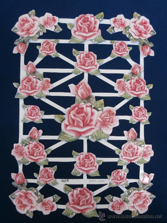 Collectionnisme Cartes &agrave; collectionner massicot&eacute;es anciennes: LAMINA CROMOS TROQUELADOS TBZ- 571011.HOLANDA. ROSAS.GRAN RELIEVE Y BRILLO.&iexcl;OFERTA&iexcl;