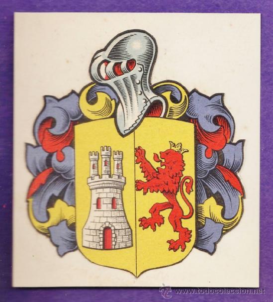 Sammeln alte gestanzte Sammelbilder: heraldica - escudo troquelado de carton - caceres - pegado sobre cartulina - sin mas datos - a&ntilde;os 50