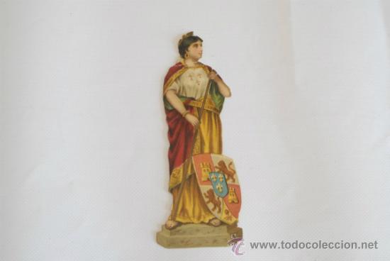 Coleccionismo Cromos troquelados antiguos: Cromo troquelado. Representa a Espa&ntilde;a. Principios s. XX.