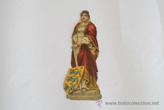 Collectable Antique Stamped Cards: Cromo troquelado. Representa a una reina. Principios siglo XX.