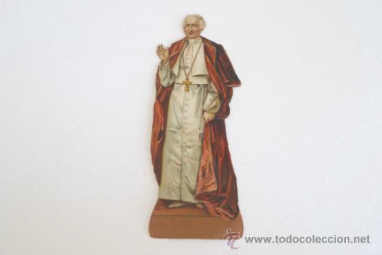Collezionismo Figurine ritagliate antiche: Cromo troquelado, principios siglo XX. Papa Le&oacute;n XIII.