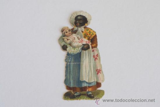 Collezionismo Figurine ritagliate antiche: Cromo troquelado, principios siglo XX. Ni&ntilde;era negra o cubana. Chocolates Amatller, Barcelona.