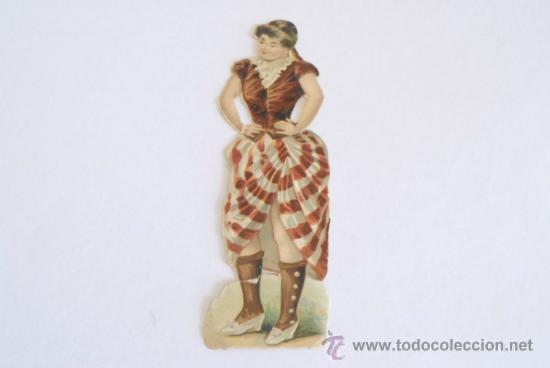 Collezionismo Figurine ritagliate antiche: Cromo troquelado, principios siglo XX. Bailarina. Aproximadamente 12 cm de alto.