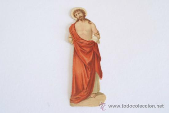 Collezionismo Figurine ritagliate antiche: Cromo troquelado, principios siglo XX. Imagen de Cristo.