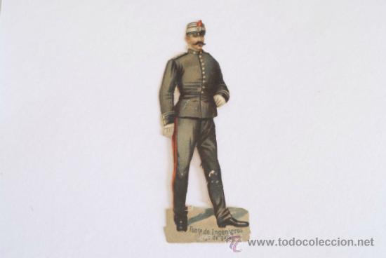 Collezionismo Figurine ritagliate antiche: Cromo troquelado, principios siglo XX. Teniente de Ingenieros de Gala.