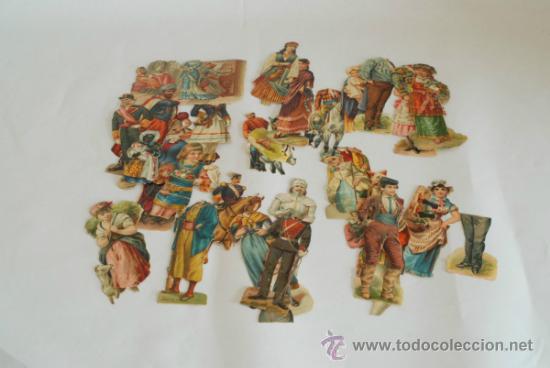 Collezionismo Figurine ritagliate antiche: Lote de cromos troquelados, en mal estado o incompletos.