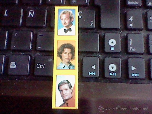 Colecionismo Cromos recortados antigos: tira  pegatina serie Lagartos V revista tele indiscreta tres personaje 1,8 x 7,5 cms teleindiscreta