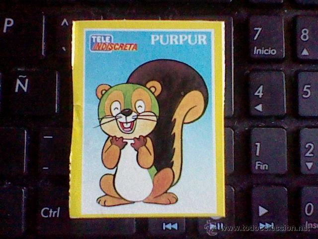 Colecionismo Cromos recortados antigos: pegatina PURPUR  revista tele indiscreta 6,5 X 4,8 cms teleindiscreta