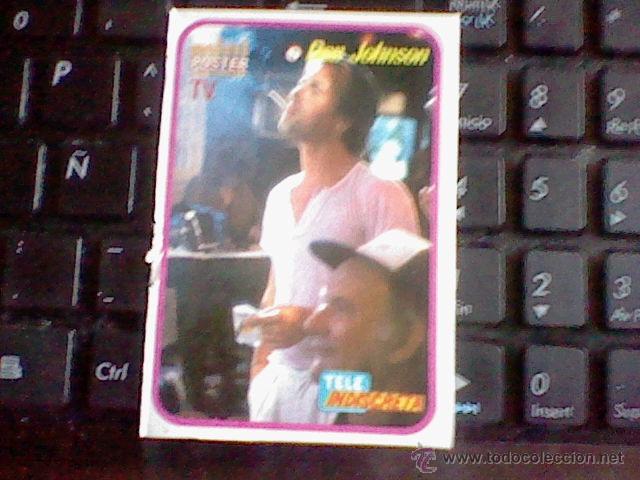 Coleccionismo cromos troquelados antiguos: pegatina DON JOHSON  revista tele indiscreta 8,5 X6 cms teleindiscreta