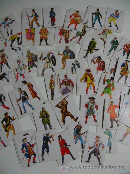 Collectable Antique Stamped Cards: Lote de 168 cromos truquelados, soldados de distintas &egrave;pocas, guerras y batllas.