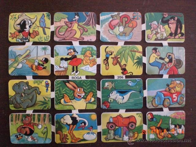 Collectionnisme Cartes &agrave; collectionner massicot&eacute;es anciennes: LAMINA DE CROMOS TROQUELADOS (16) BOGA N&ordm; 206