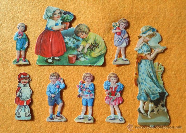 Coleccionismo cromos troquelados antiguos: Cromos de picar troquelados, 8 Unidades