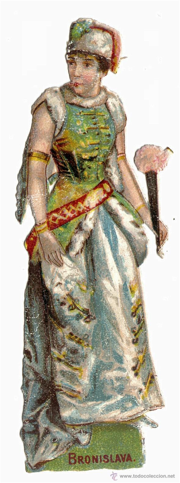 Colecionismo Cromos recortados antigos: ANTIGUO CROMO TROQUELADO FRANCES - BRONISLAVA.