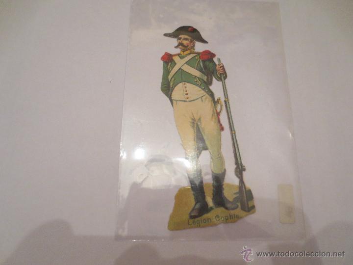 Coleccionismo cromos troquelados antiguos: cromo troquelado. legion cohte. compa&ntilde;ia colonial.chocolates. cafes. madrid.soldado.